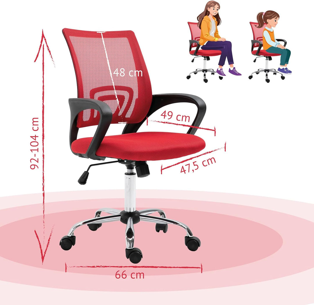SVITA Cydney Kinder Schreibtischstuhl Bürostuhl Netzbezug Drehstuhl Stuhl Schreibtisch Indoor Kinder