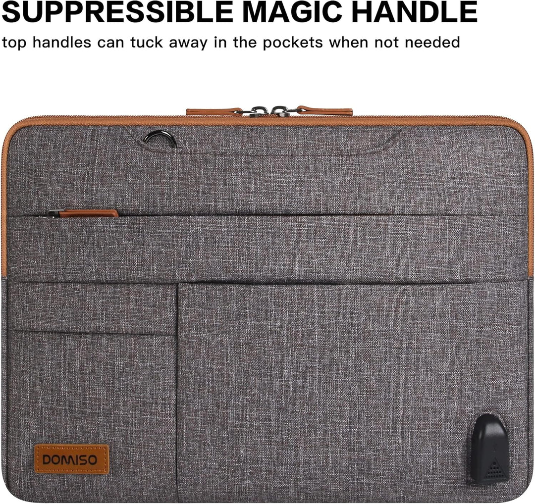 DOMISO 10,1-10,5 Zoll Wasserdicht Laptop Tasche Aktentasche Tragetasche Schultertasche mit USB Ladea