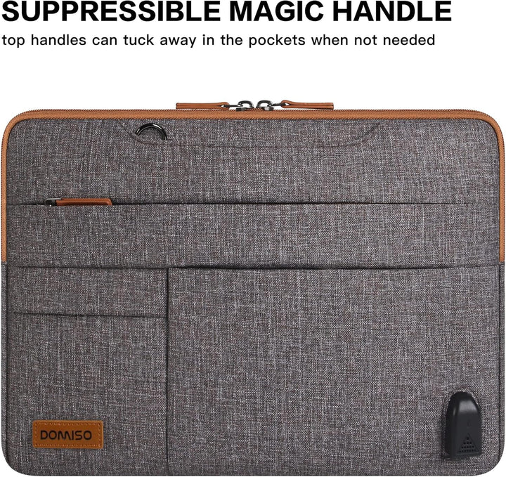 DOMISO 10,1-10,5 Zoll Wasserdicht Laptop Tasche Aktentasche Tragetasche Schultertasche mit USB Ladea