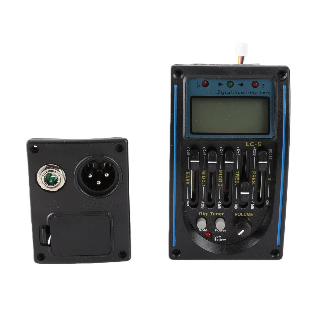 DC 9V Tonabnehmer Preamp Gitarre, 5Band Digitale Gitarre Preamp Piezo Tuner, Digital Tuner Pickup Eq