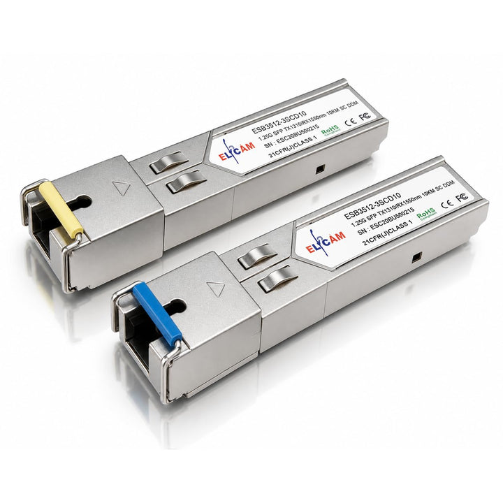 Elfcam® – 2 Stück Modul SFP 1,25G, Anschluss mit Glasfaserkabel Singlemode SC, 1000Base-BX TX 1310nm