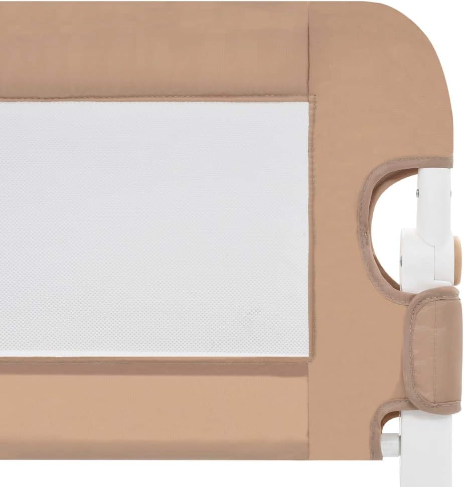 puraday Kleinkind-Bettschutzgitter Taupe 102x42 cm Polyester Bettgitter Rausfallschutz Rausfallschut