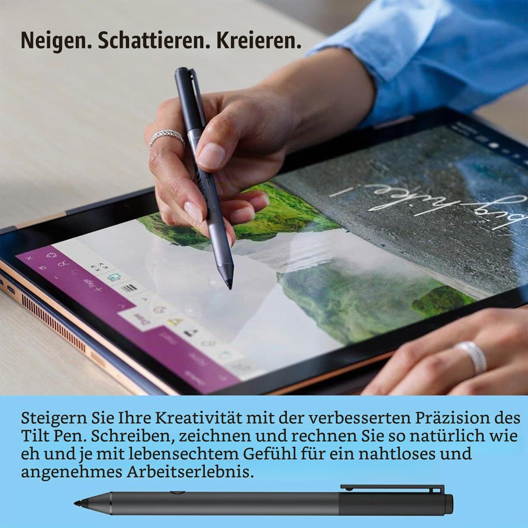 Tilt Pen für HP Tilt Pen (2MY21AA) Digitaler Eingabestift, 2 programmierbare Tasten, Bluetooth, aufl