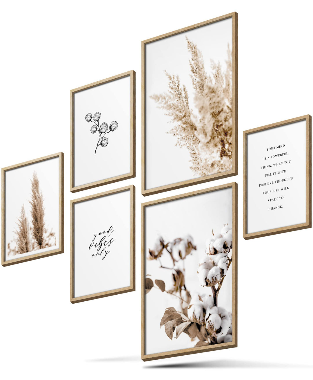 BLCKART Infinity Premium Beige Love Poster Bilder Set Stilvolle Doppelseitige Wendeposter Wohnzimmer