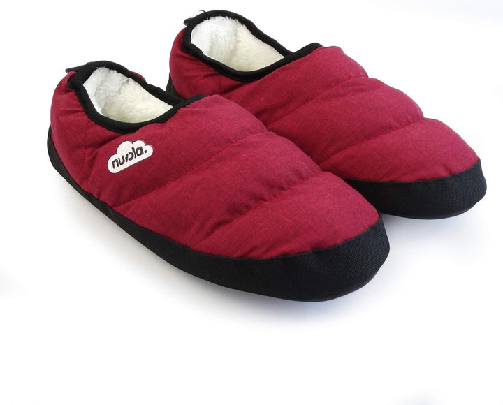 NUVOLA. Hausschuhe Herren Damen Rutschfester Sohle warm gepolstert bequem 34/35 EU Garnet, 34/35 EU