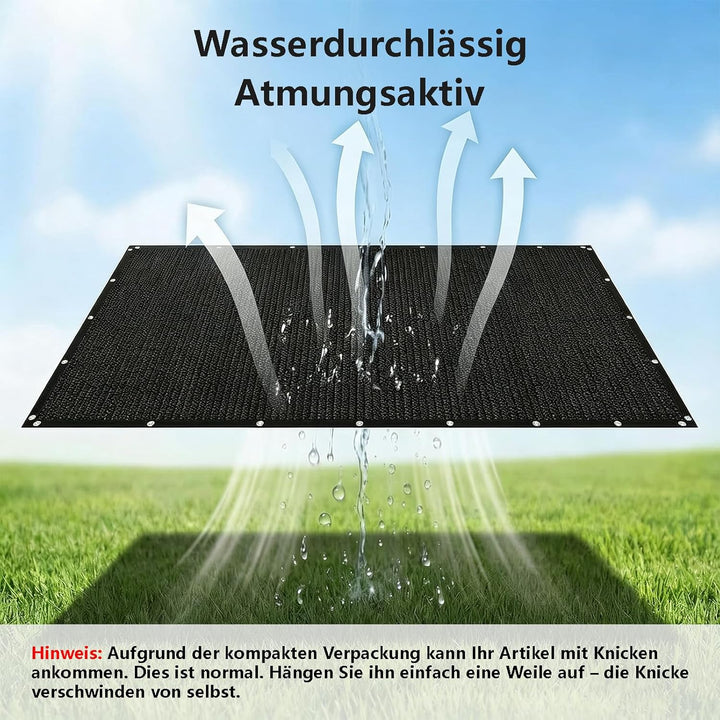 Sonnensegel Wasserdicht Rechteckig, HDPE Gewebe [Nach Mass] 95% UV-Schut, Sonnenschutz Balkon Terras