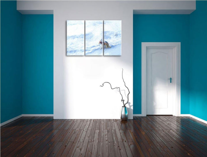kleine Krabbe am Strand NewArt 3-Teiler Leinwandbild 120x80 Bild auf Leinwand, XXL riesige Bilder fe