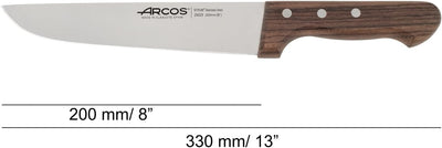 Arcos Serie Atlantico - Metzgermesser - Klinge Nitrum Edelstahl 200 mm - HandGriff Rosenholz Farbe B