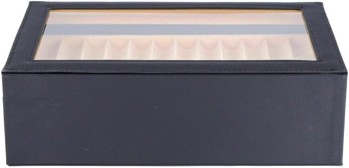 WindWilder Stifthalterbox mit vitrine für 24 Stifte, Schwarz Pen Display Box mit Anzeigefenster, Sti