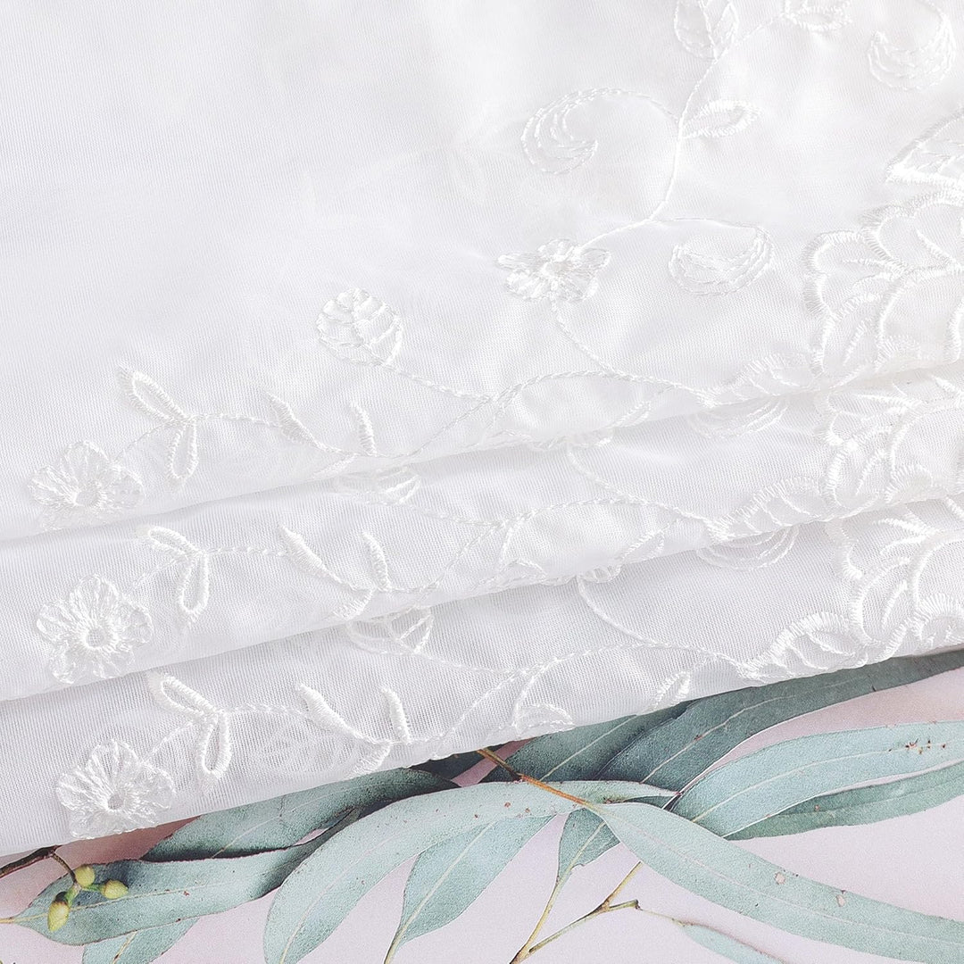 HeichkelL Scheibengardine Voile Kurzstore Hohl Stickerei Vorhang Durchstangenzug Gardine Küche Tür K