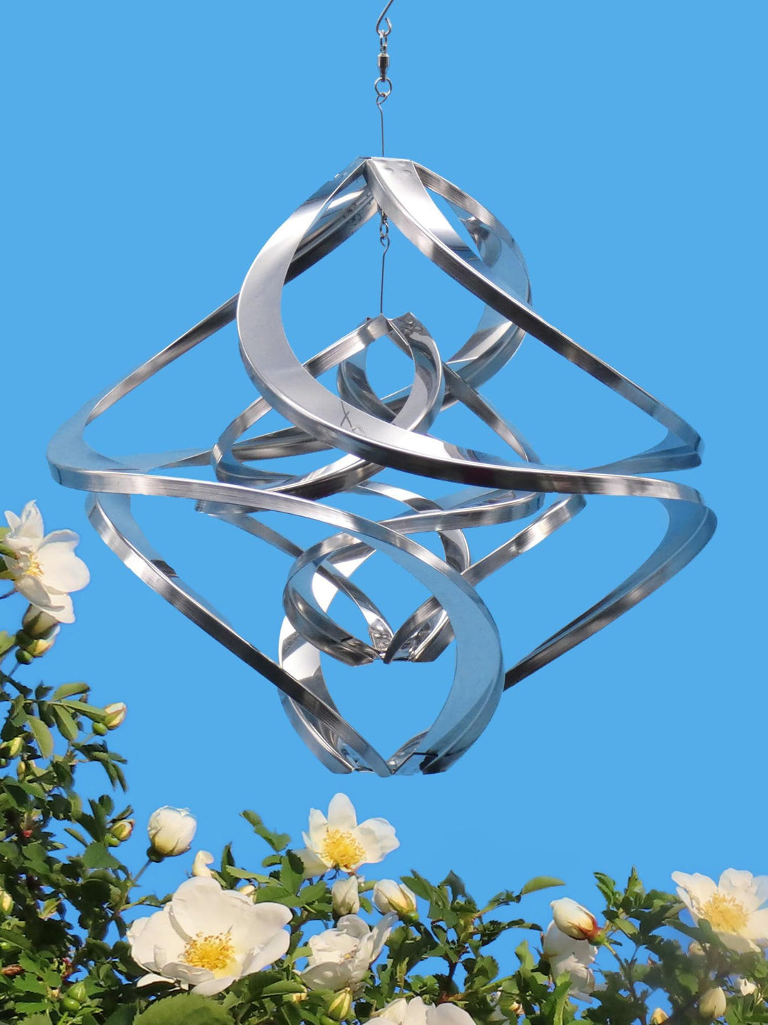 Pommerntraum ® | Edelstahlwindspiel ROSTFREI Windspiel Edelstahl Winddancer Double-Twister Twister G