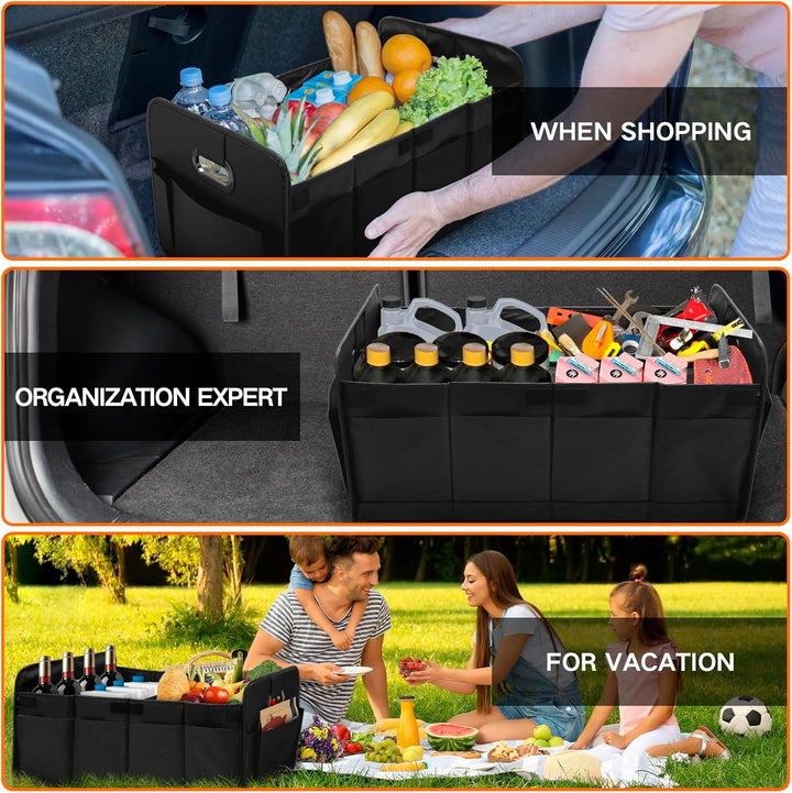 Kofferraum Organizer Auto, Faltbare Kofferraumtasche mit Fächern & Tragegriff,Geräumige Aufbewahrung