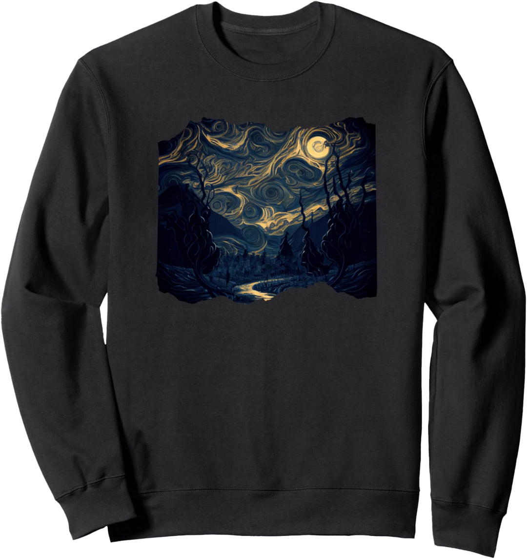 Gemälde im Van-Gogh-Stil, dunkel Sweatshirt