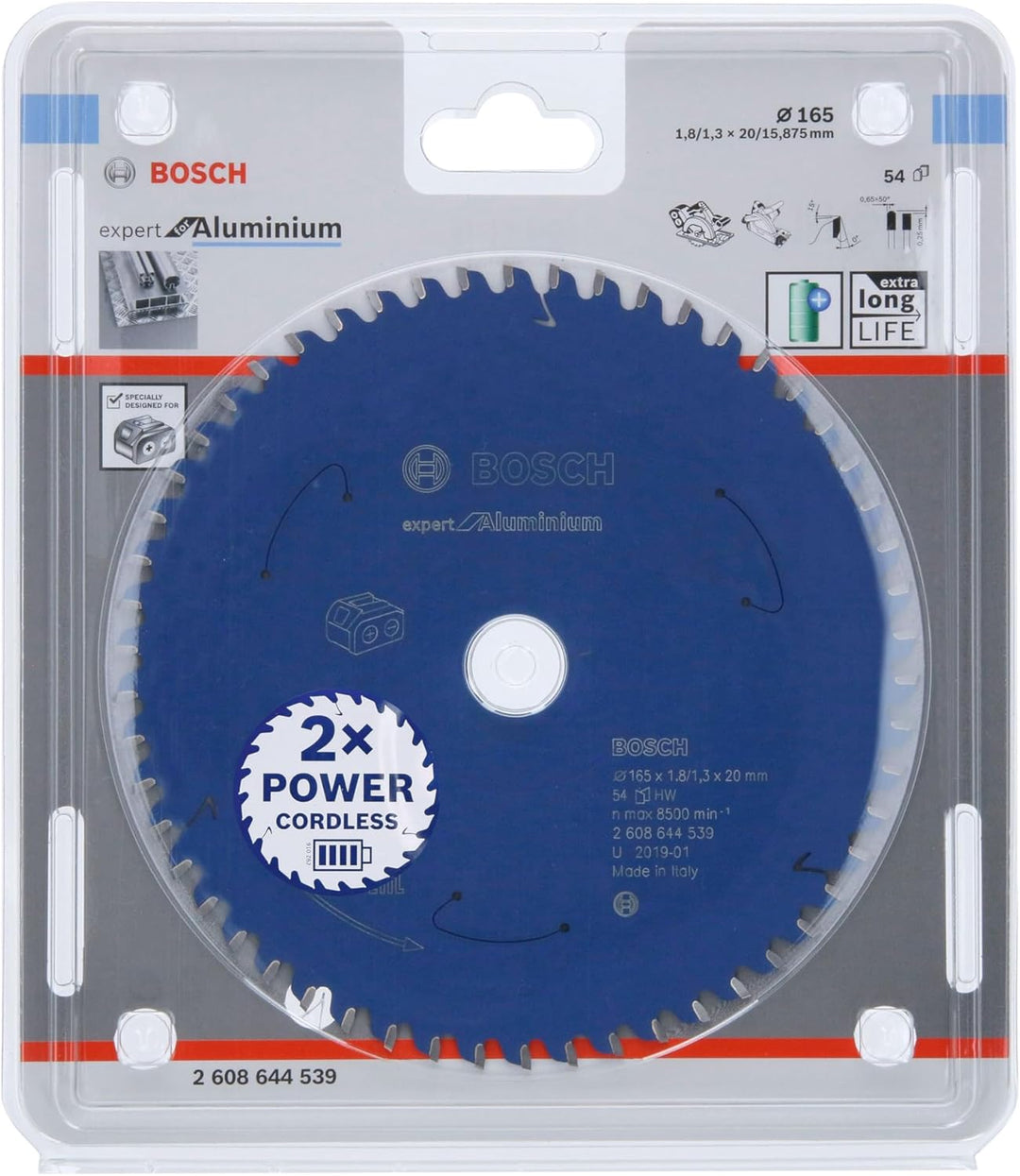 Bosch Professional 1x Kreissägeblatt Expert for Aluminium (Aluminium, Sägeblatt Ø 165 x 20 x 1,8 mm,