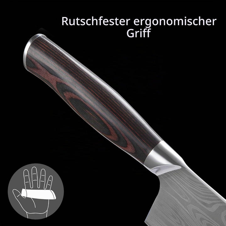 Theexecva Hackmesser Fleischerbeil 7 Zoll Deutsch Hochgekohlter Edelstahl Hackbeil Messer, professio