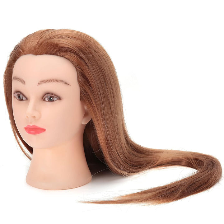 Trainingsköpfe,24'' Synthetische Haare Mannequin zum frisieren Kopf Friseur Trainingskopf Kosmetolog