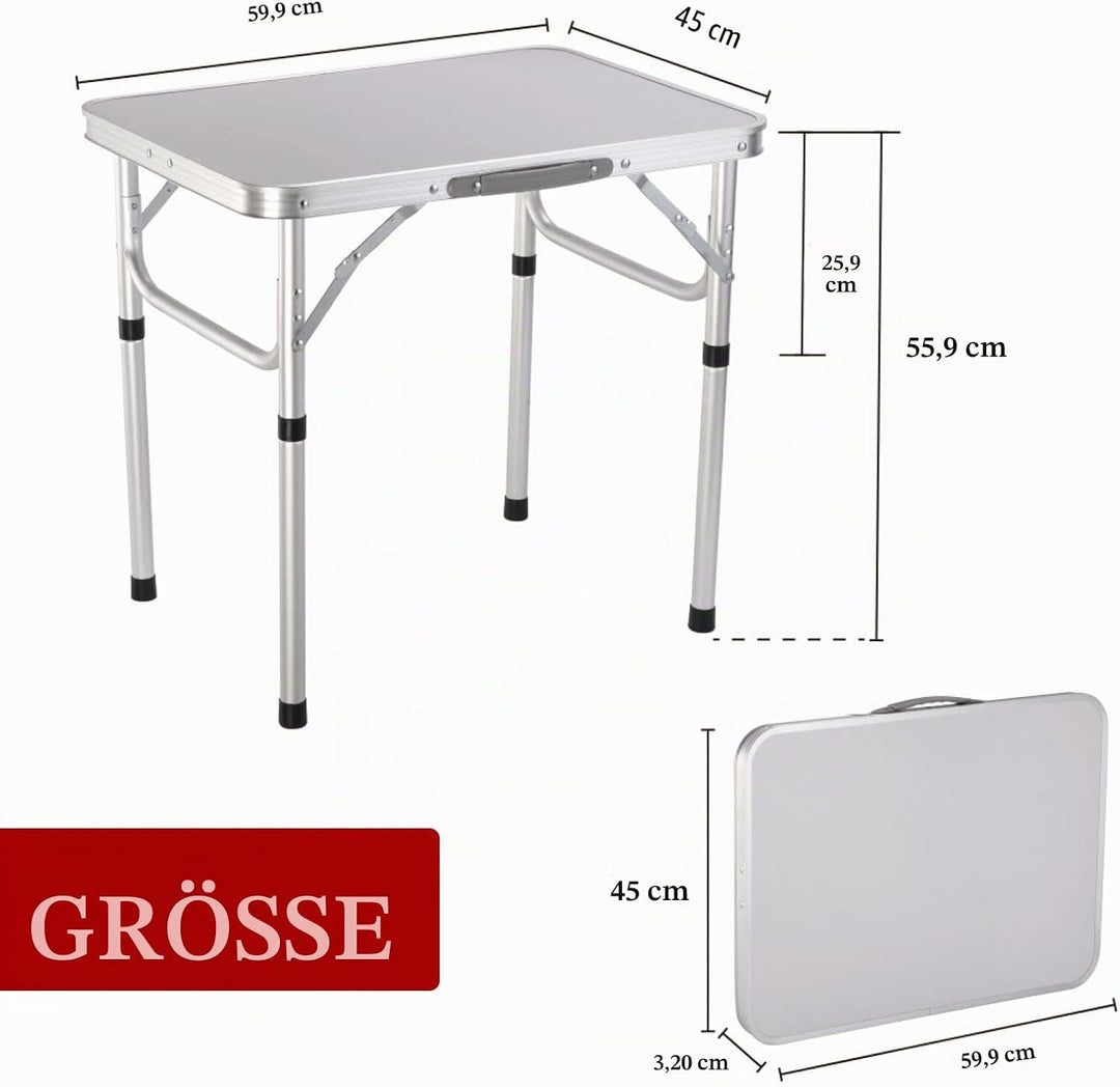 60 cm grosser Klapptisch, tragbar, kleiner Camping-Picknicktisch, Garten, Outdoor, klappbarer Esstis