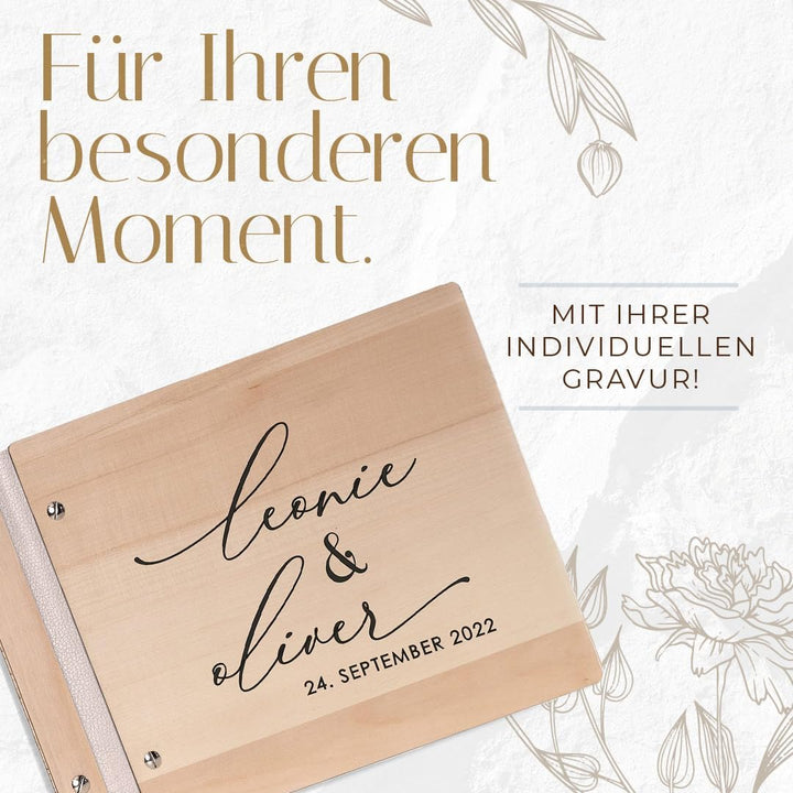Hochzeitideal – Personalisierbares Gästebuch Hochzeit Patti E10 mit 40 Seiten I Hochzeit Gästebuch a