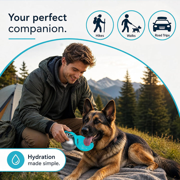 Trinkflasche Hunde für Unterwegs, Hundetrinkflasche Wasserflasche 285ml Hundewasserflasche für Spazi