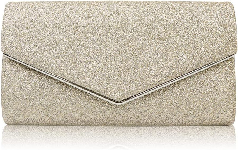 CORIOS Abendtasche Damen Kette Clutch Bag Glitzer Henkeltasche Hochzeit Brautbörse Glänzend Schulter