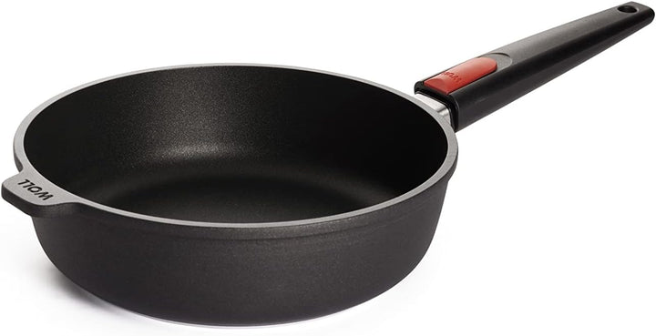 Titanium Nowo Guss-Hochrandpfanne, Ø 24 cm, 7 cm hoch, 2,5 Liter, mit abnehmbarem Stiel, Ø 24 cm, 7