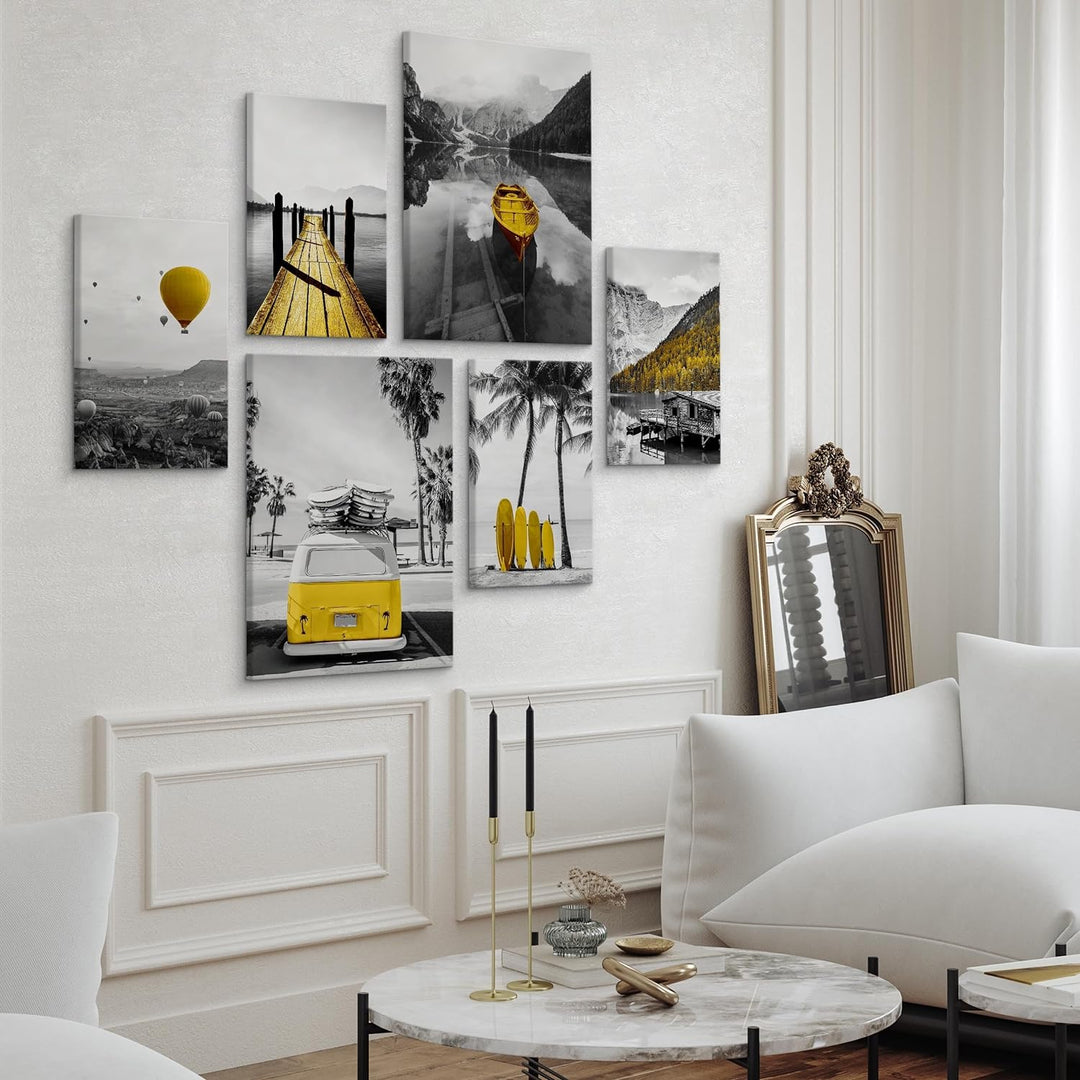 Muralo - Wandbilder Set - Leinwand Bilder Set Aufhängefertig - Bilder für Wohnzimmer Schlafzimmer -
