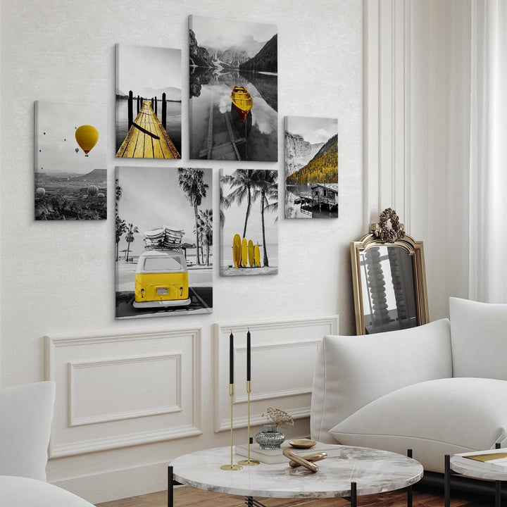Muralo - Wandbilder Set - Leinwand Bilder Set Aufhängefertig - Bilder für Wohnzimmer Schlafzimmer -