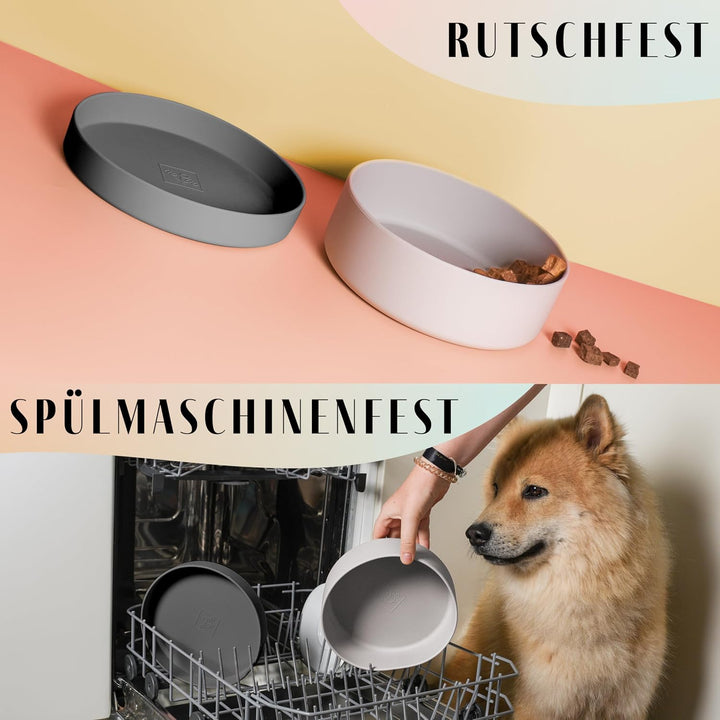 ne&amp;no® Silikon Hundenapf 1200 ml mit Deckel für kleine und mittelgrosse Hunde | im Kühlschrank luftd