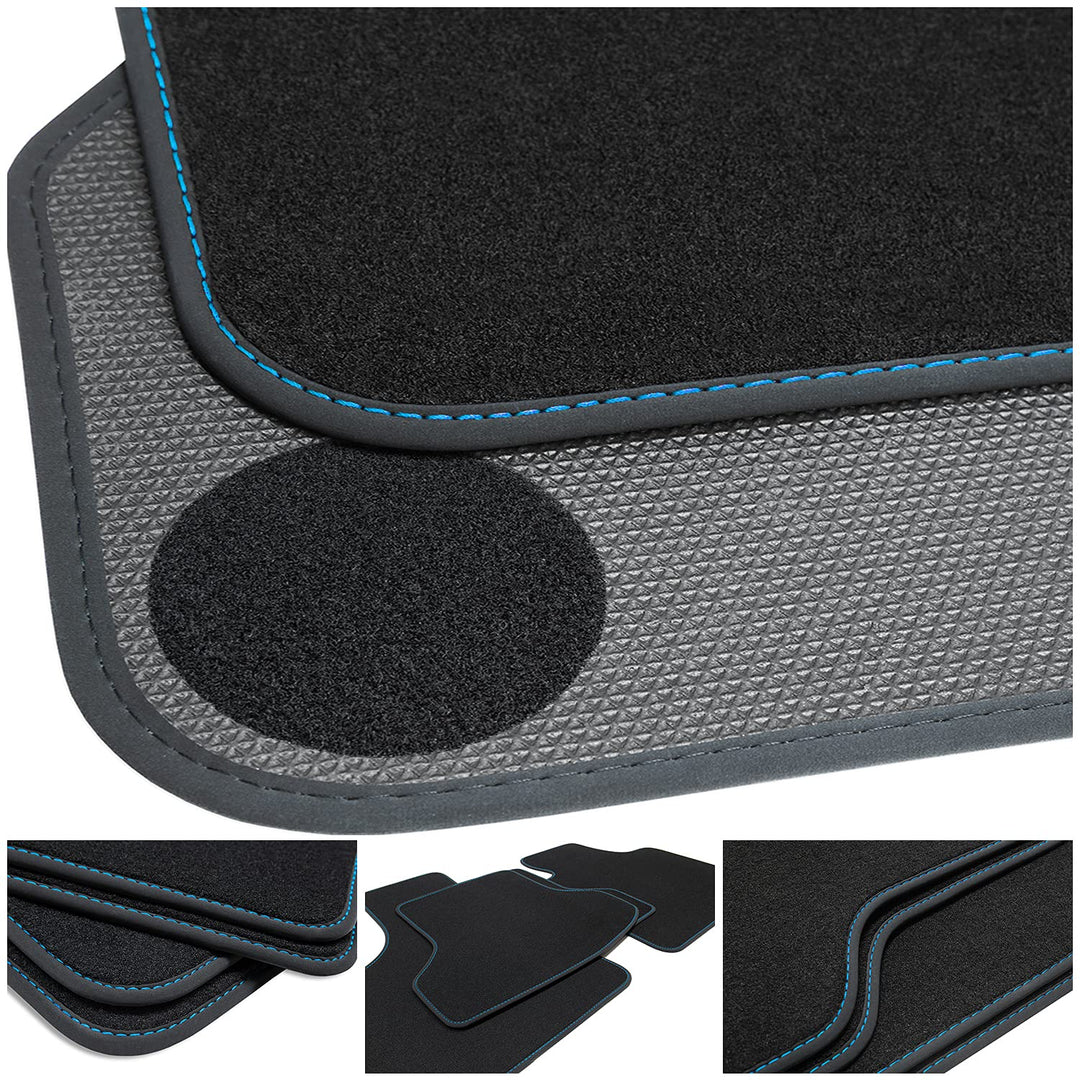 teileplus24 BGF650 Ganzjahres-Fussmatten kompatibel mit BMW i3 I01 2013-2020 Wasserdicht, Naht:Blau,