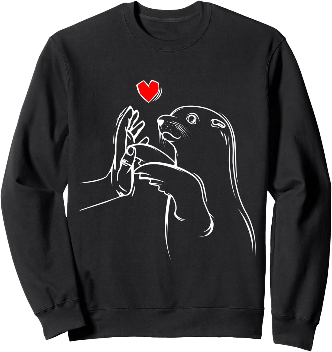 Robbe Seelöwe Seehund Robben Kinder Damen Mädchen Sweatshirt