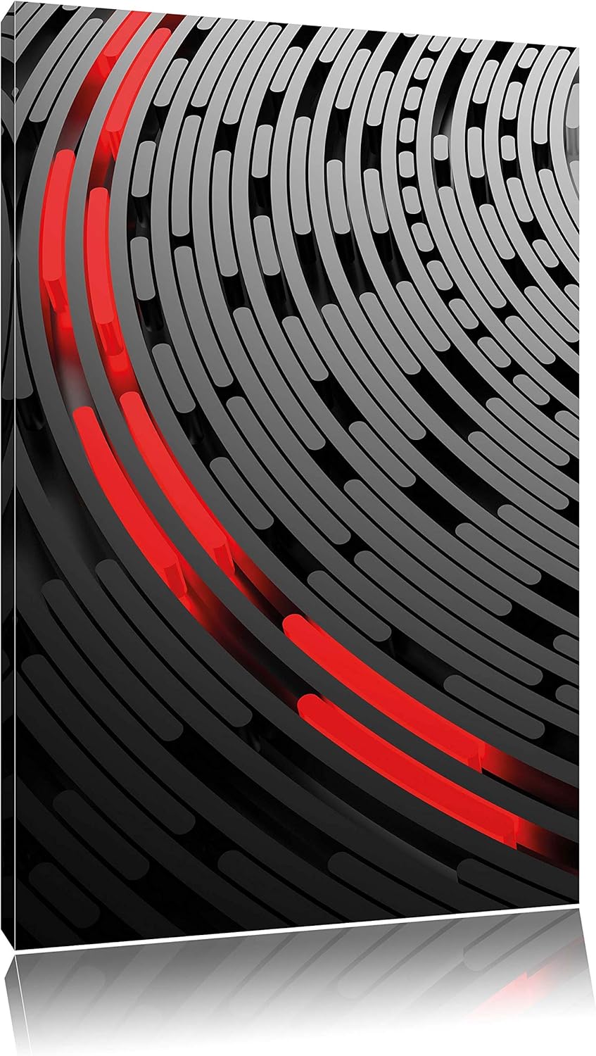 Pixxprint DJ Platte Abstrakte Kunst schwarz/weiss als Leinwandbild/Grösse: 100x70 cm/Wandbild/Kunstd