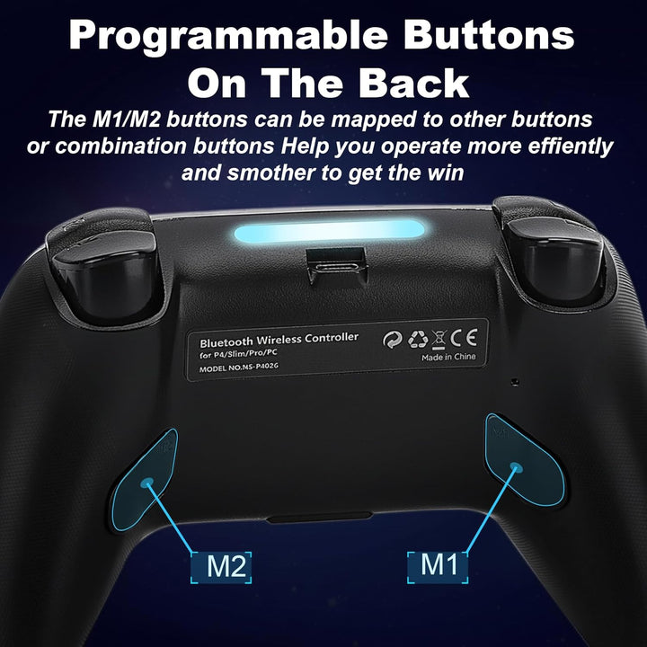 DuLingKer Wireless Controller Kompatibel für PS4, Game Controller mit Hall Effect Stick/Trigger(NO D