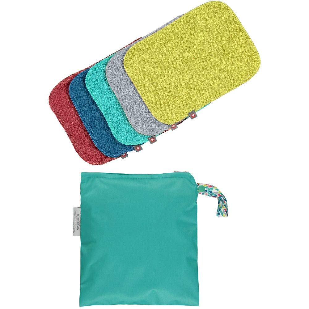 Close Popin Wiederverwendbare Bambus-Tücher, 10 x waschbare Babytücher, 20 x 15 cm, Farben, extra we