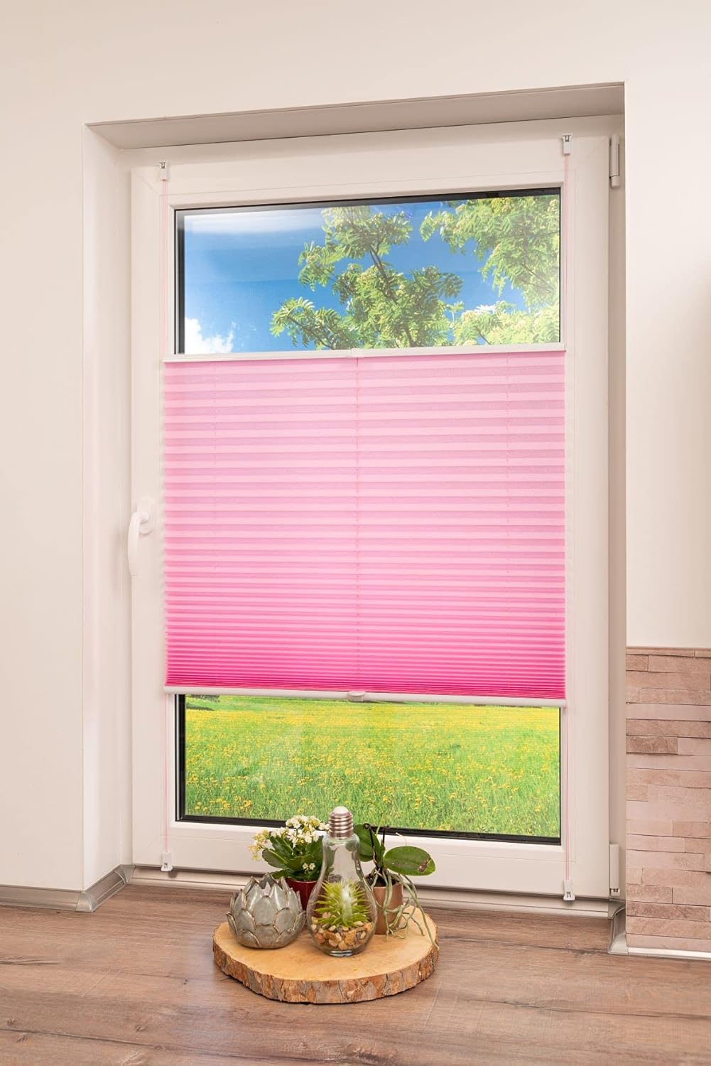 K-home Klemmfix-Plissee, Pink, 80 x 130 cm 80 x 130 cm Pink, 80 x 130 cm Pink