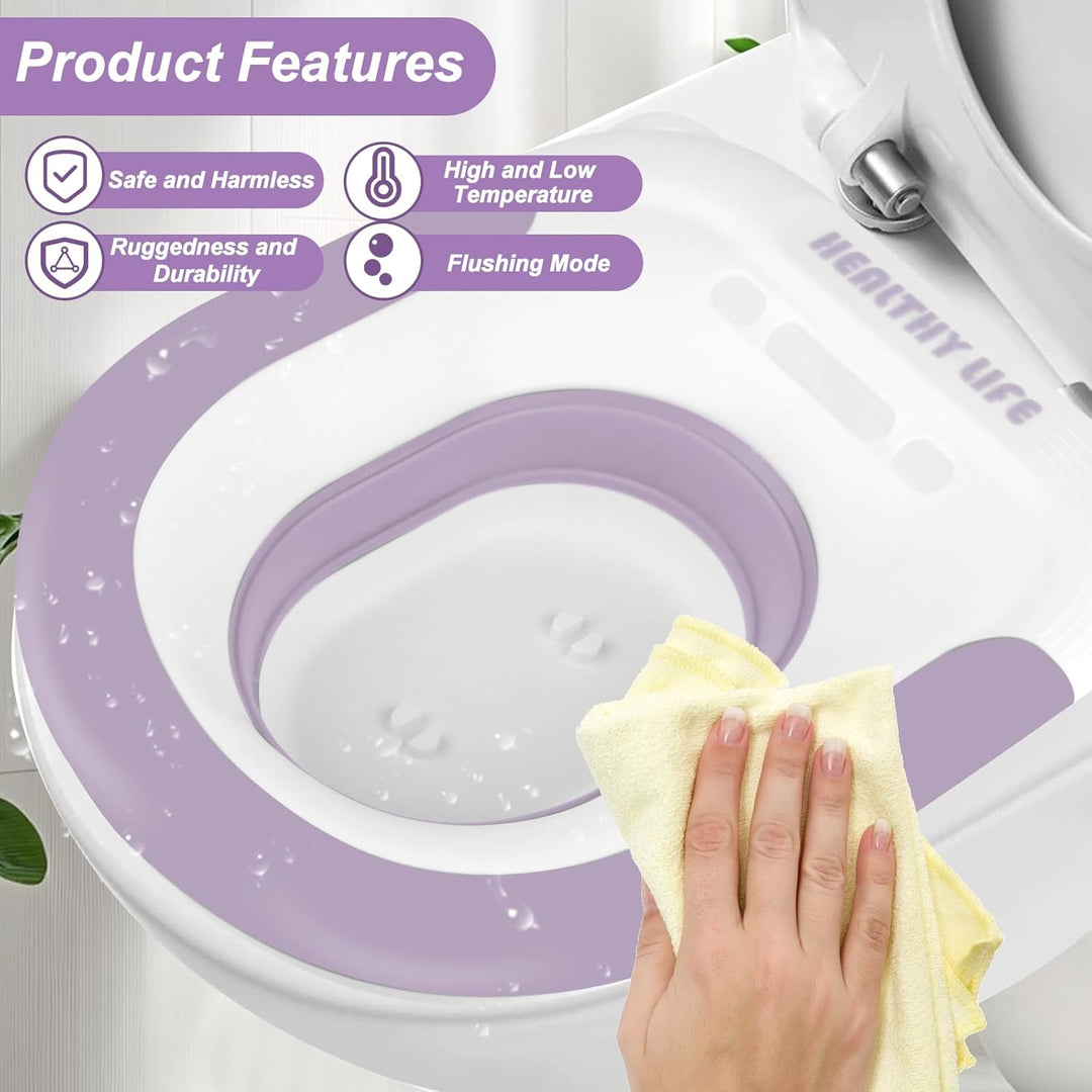 Sitzbad für Toilette, Bidet Einsatz für Toilette mit Spülung, Faltbares Sitzbadewanne Erwachsene, Si