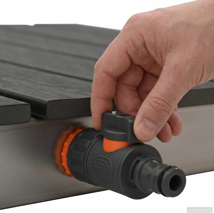 Generisch Garten Boden Dusche WPC und Edelstahl 201 Anthrazit 8.66kg