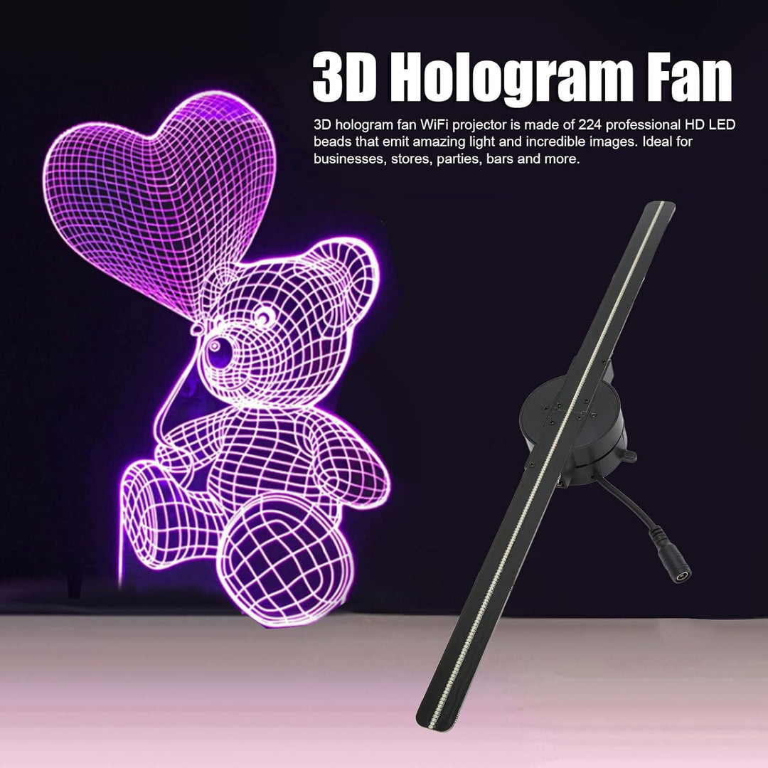 3D-Hologramm-Lüfter, 16,5 Zoll 3D Hologramm Projektor Werbedisplay, Hologramm-Lüfter-Projektor 2000