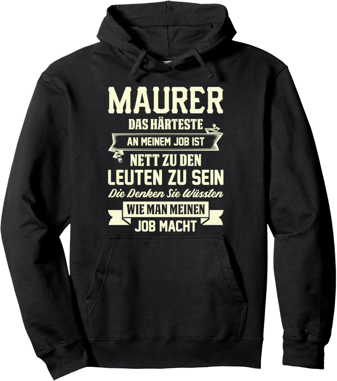 Maurer Handwerker Ausbildung Geschenk Beruf Spruch Pullover Hoodie