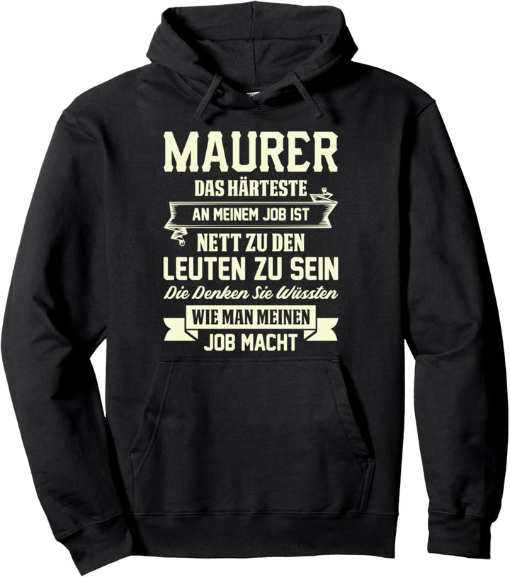 Maurer Handwerker Ausbildung Geschenk Beruf Spruch Pullover Hoodie