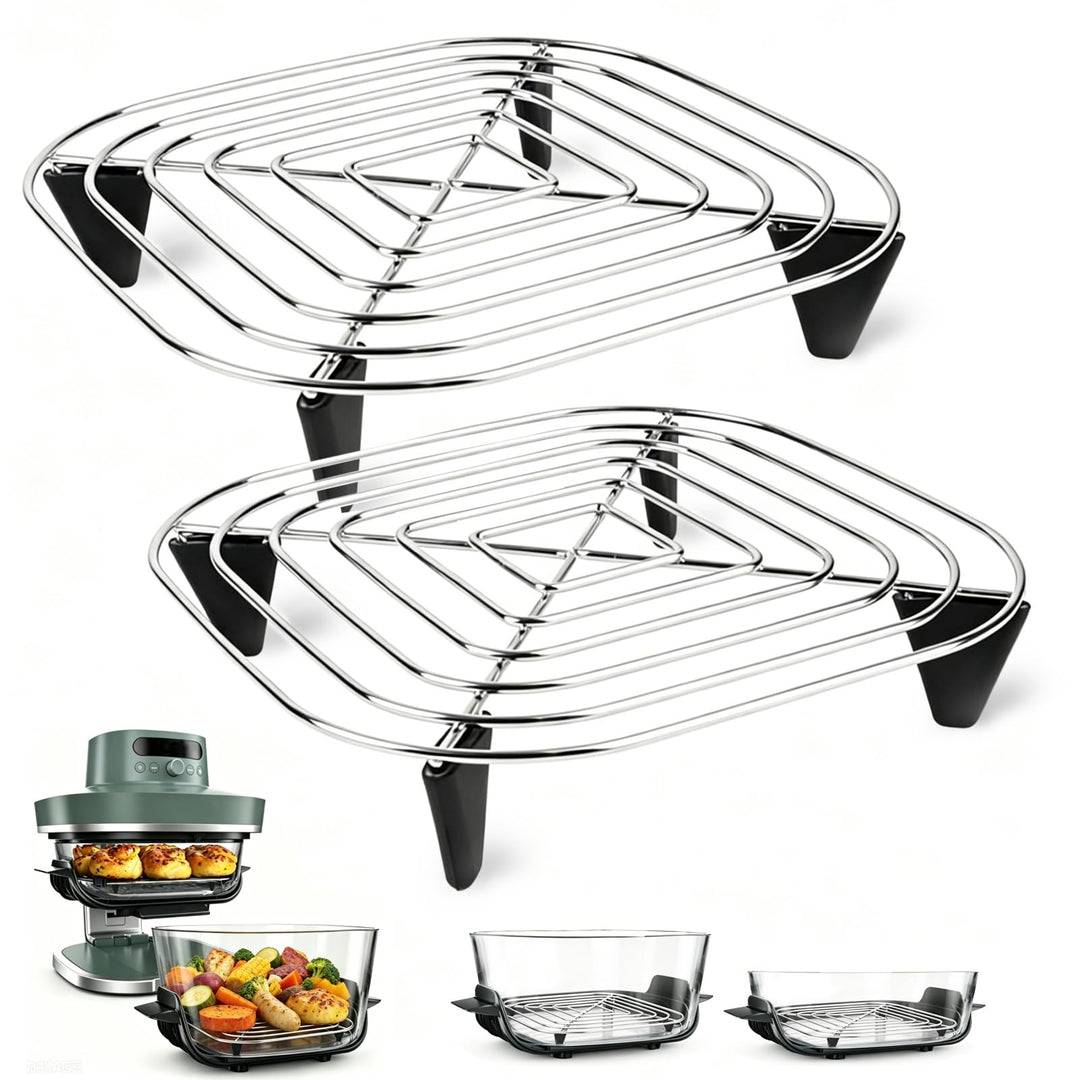 HAIWILL 2 Stück Ersatz Grillrost Edelstahl für Ninja CRISPi PRO XL AS090EU und FN101EU Airfryer Zube