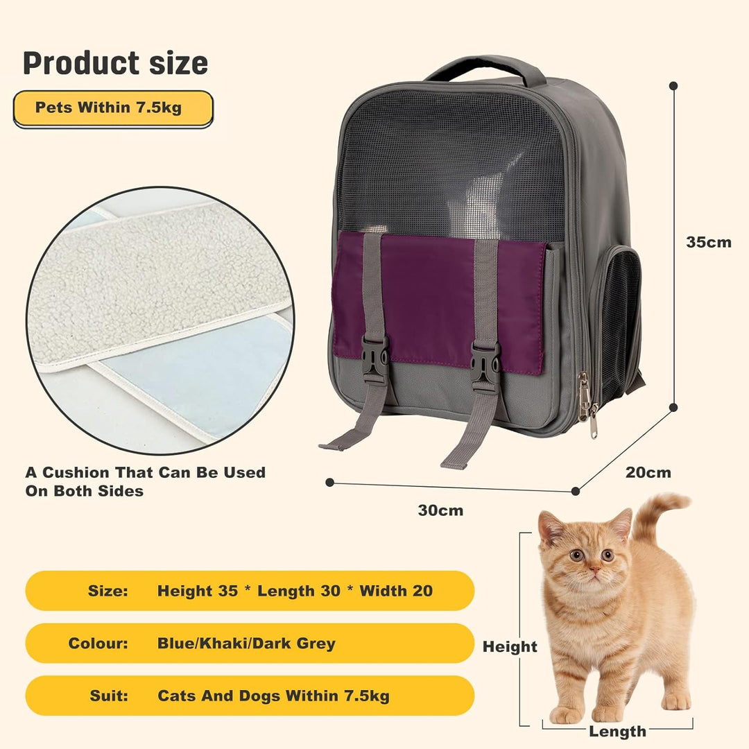 PETCUTE Haustiere Rucksack,Transporttasche für Hunde Katzen 7.5kg,Grosse Tragbare Katzenrucksack Hun
