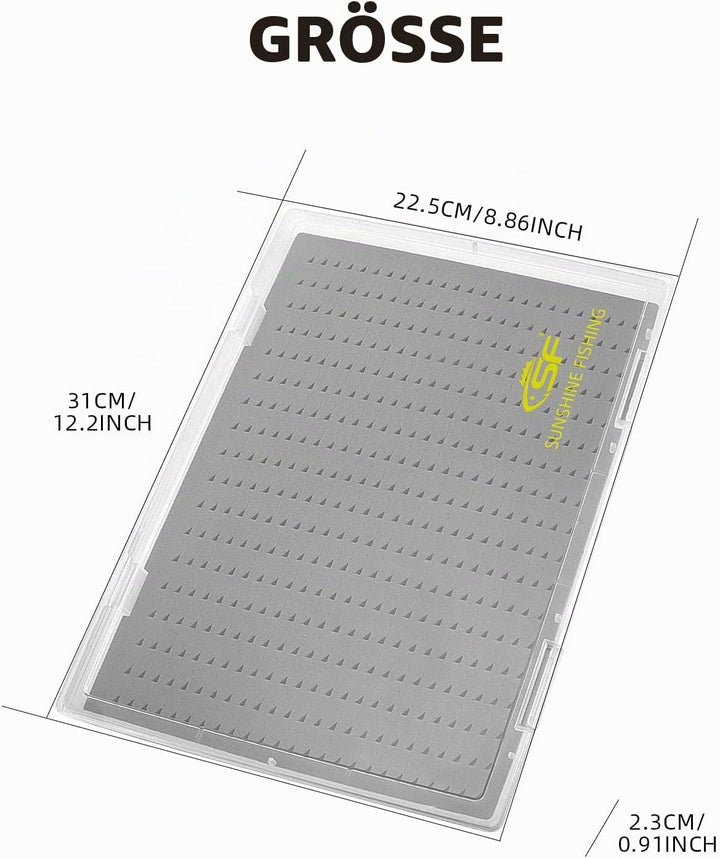 SF Fliegenfischen Box Fliegendose Fliegenbox Köderbox für Fliegen Transparent A4-Grösse # Schaumschi
