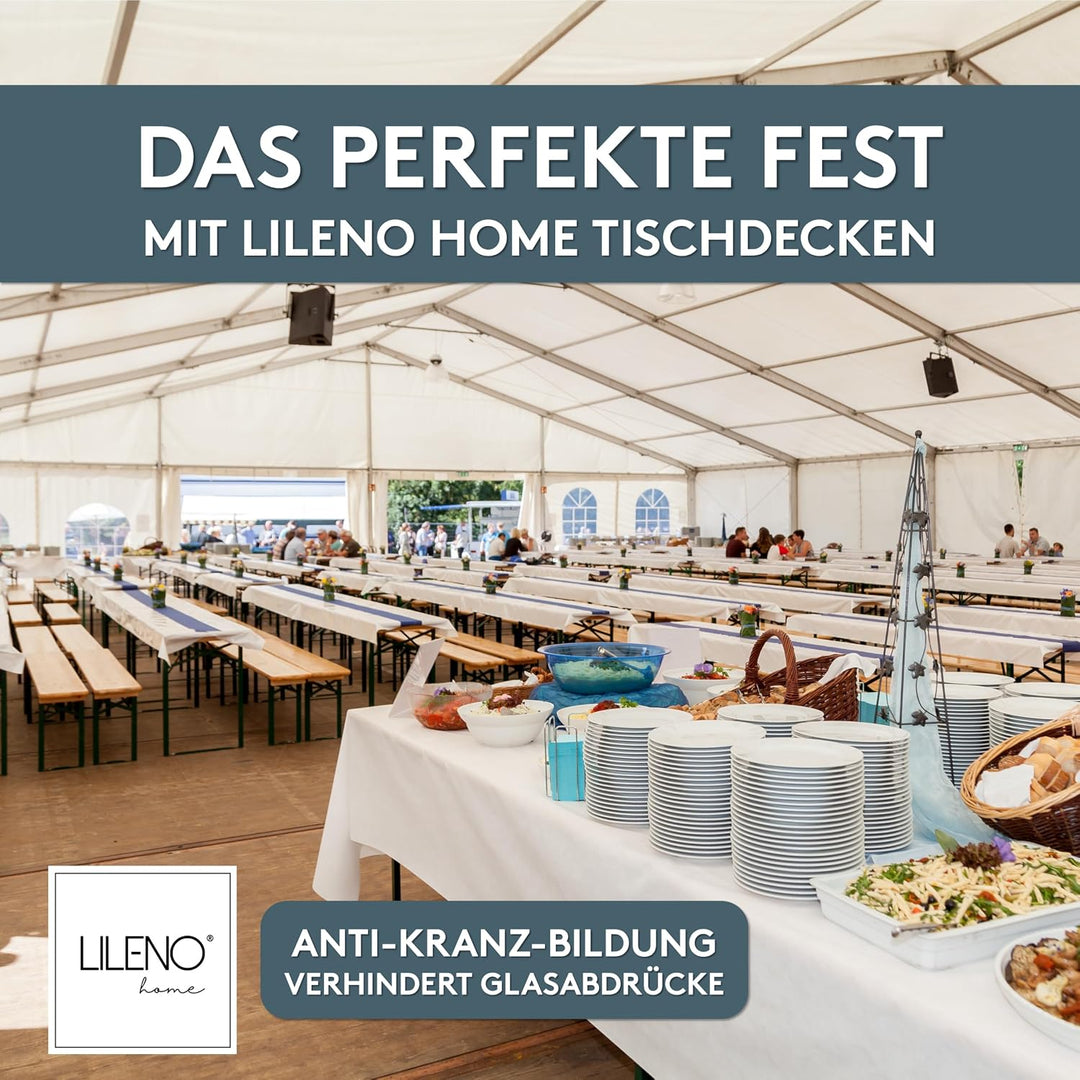 LILENO HOME Tischdeckenrolle 1,10 x 25 m - Tischdecke Creme aus Vlies - Stoffähnlich, abwaschbare Ti