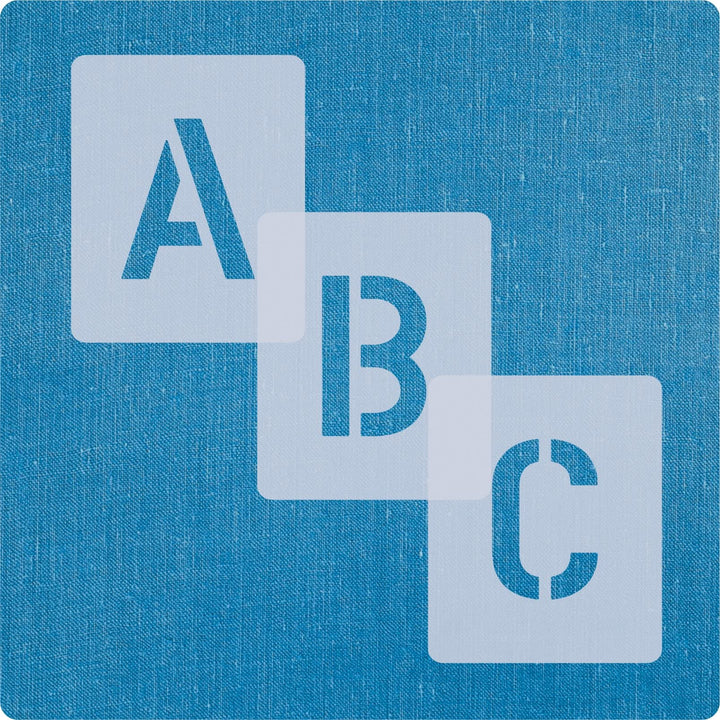 Schablonen Buchstaben gross 10cm hoch • 1 Satz Alphabet A-Z - 26 + 4 Sonderzeichen • Set Nr.04 Buchs