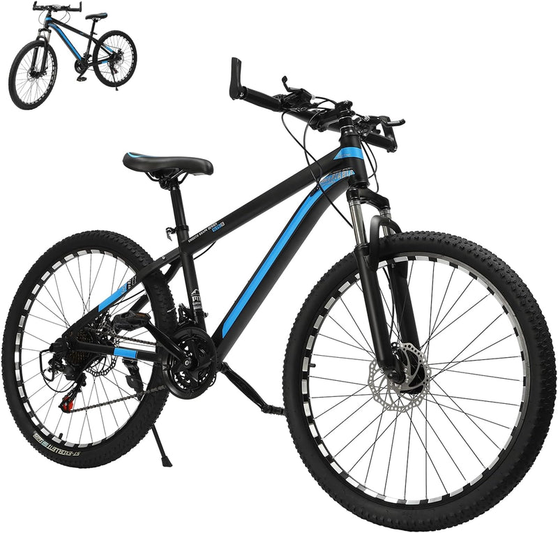 BJTDLLX 26 Zoll Mountainbike Premium Jungen Fahrrad Mädchen Aluminiumlegierung MTB Fahrräder 21 Gang