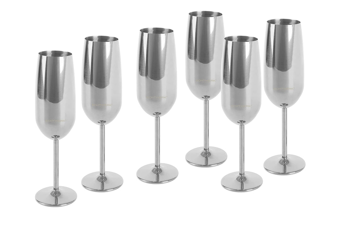 ECHTWERK Sektglas, Champagnerglas, Sektkelche aus Edelstahl, Unzerbrechliche Gläser, Partygläser für