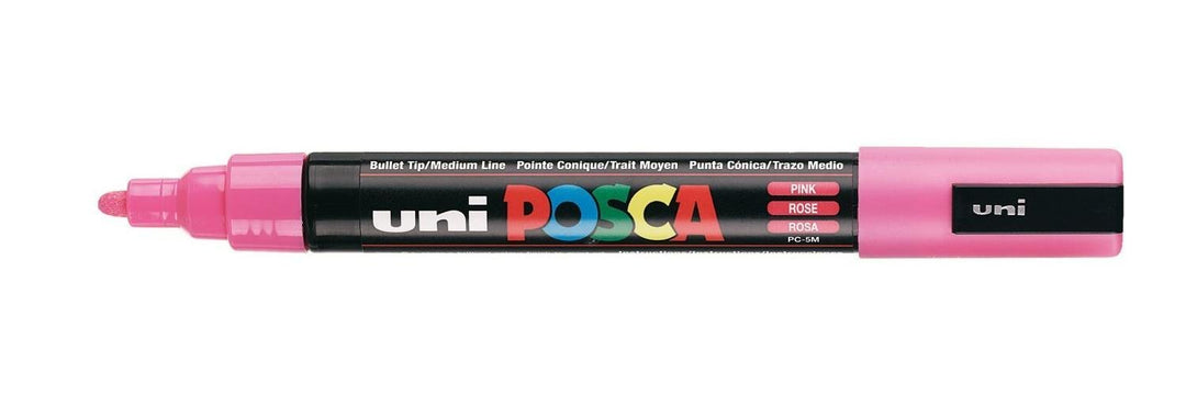 uni-ball Posca PC-5M Marker, Rundspitze, Medium, Pink, 12 Stück rose, rose