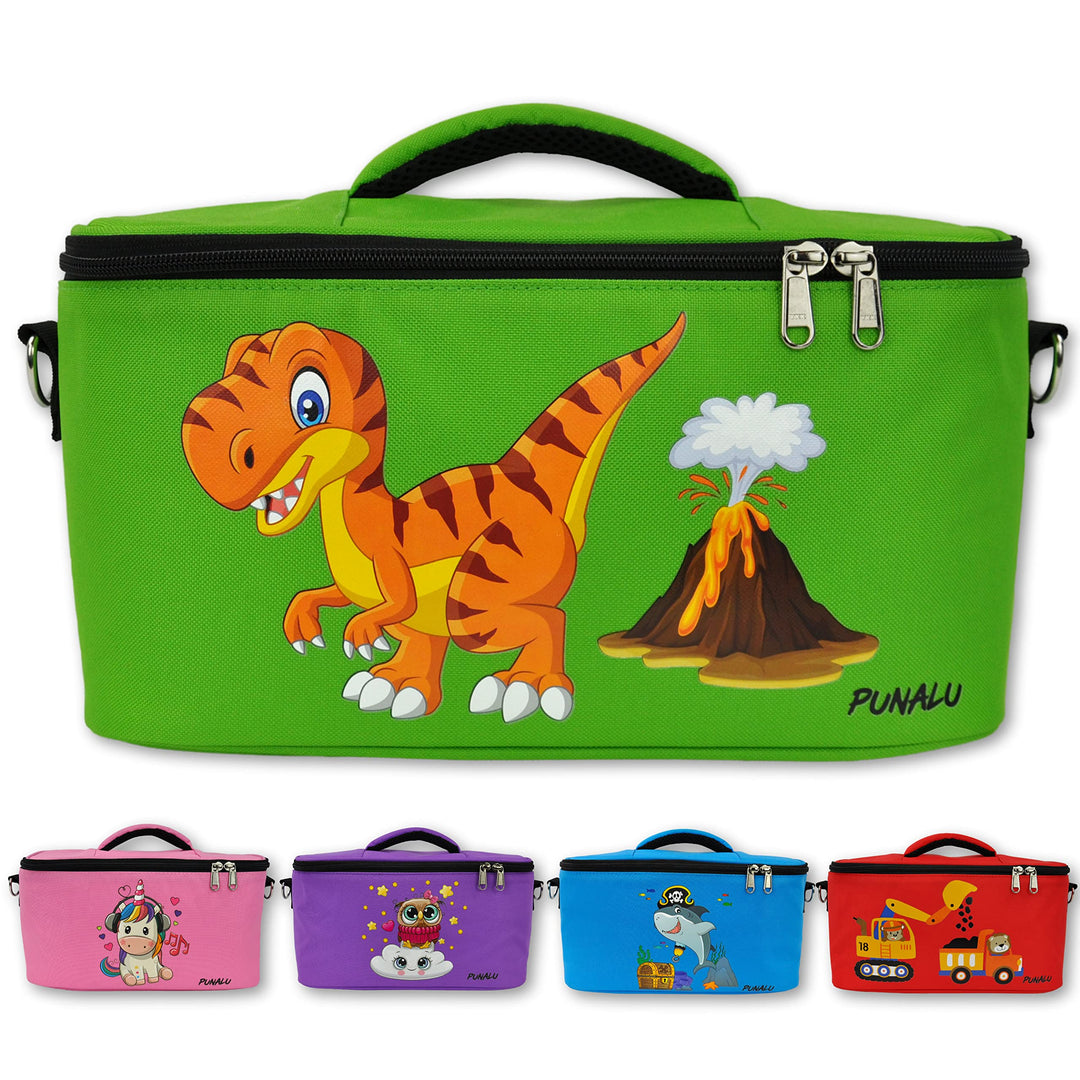 PUNALU Tasche für Toniebox, Platz für 30 Tonies, Ladegerät und Kopfhörer Toniebox Tasche (Dinosaurie