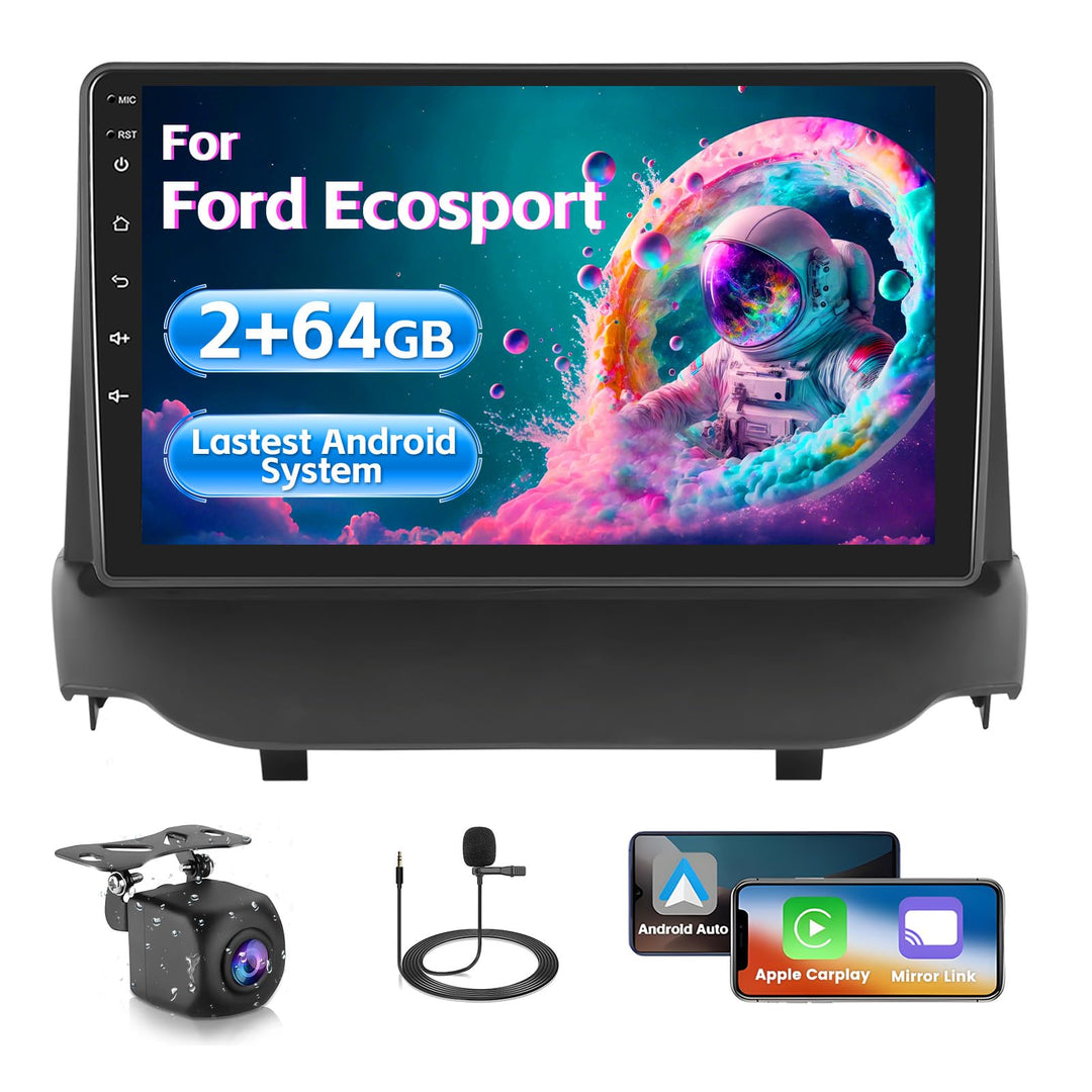 Android 15 Autoradio für Ford Ecosport 2013-2017 mit Wireless CarPlay Android Auto 2+64G, 9 Zoll Bil