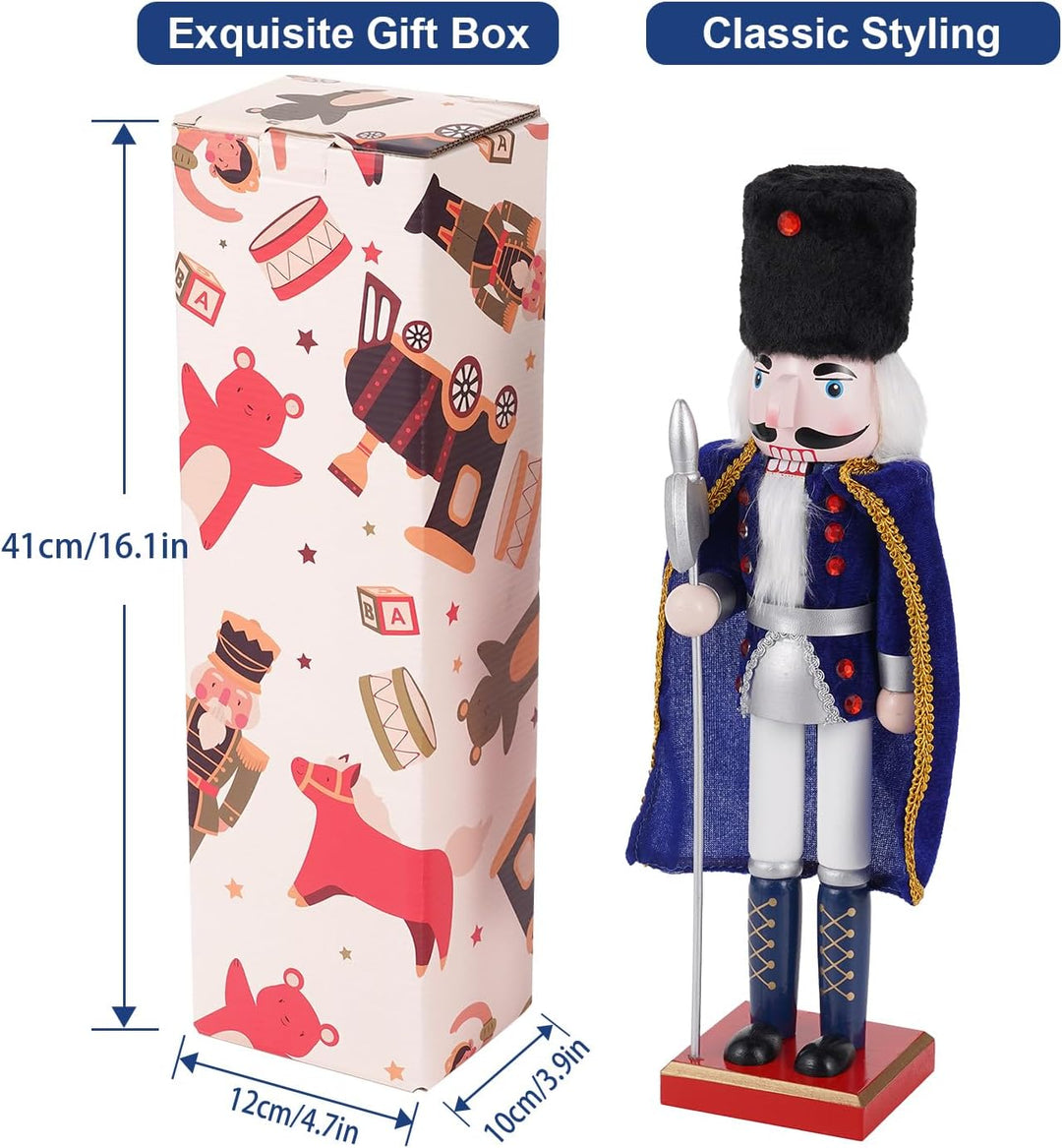 COMBIUBIU 38 cm Nussknacker Figuren Holz Nussknacker Soldaten,Traditionelle Weihnachten Nussknacker